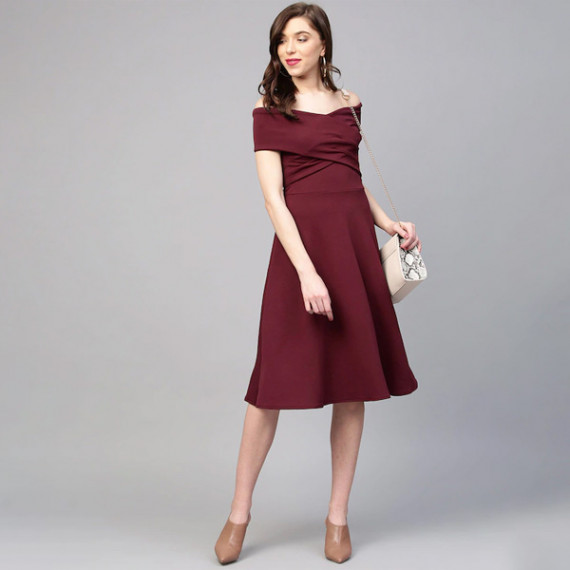 https://www.dailysales.in/products/burgundy-off-shoulder-pleated-fit-flare-dress