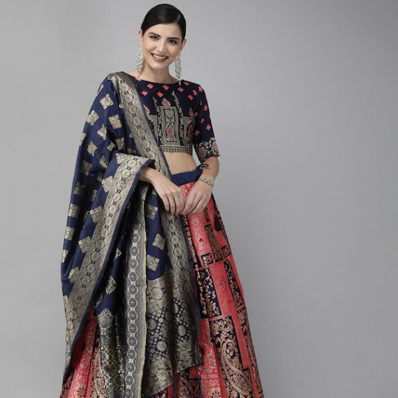 https://www.dailysales.in/products/pink-navy-blue-woven-design-semi-stitched-lehenga-unstitched-blouse-with-dupatta