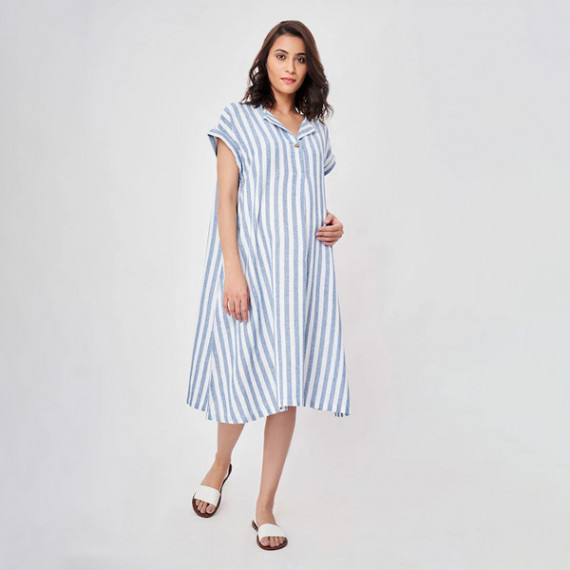 https://www.dailysales.in/products/blue-striped-maternity-shirt-midi-dress