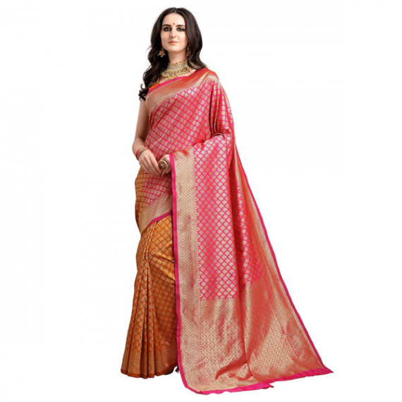 https://www.dailysales.in/products/pink-mustard-yellow-ethnic-motifs-woven-design-half-half-kanjeevaram-saree